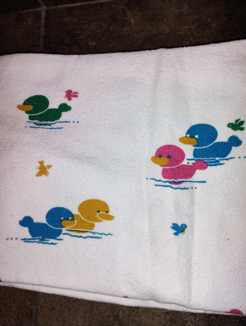 Vintage Hospital Receiving Blanket Unisex Colors Blue Pink Yellow Green Ducks